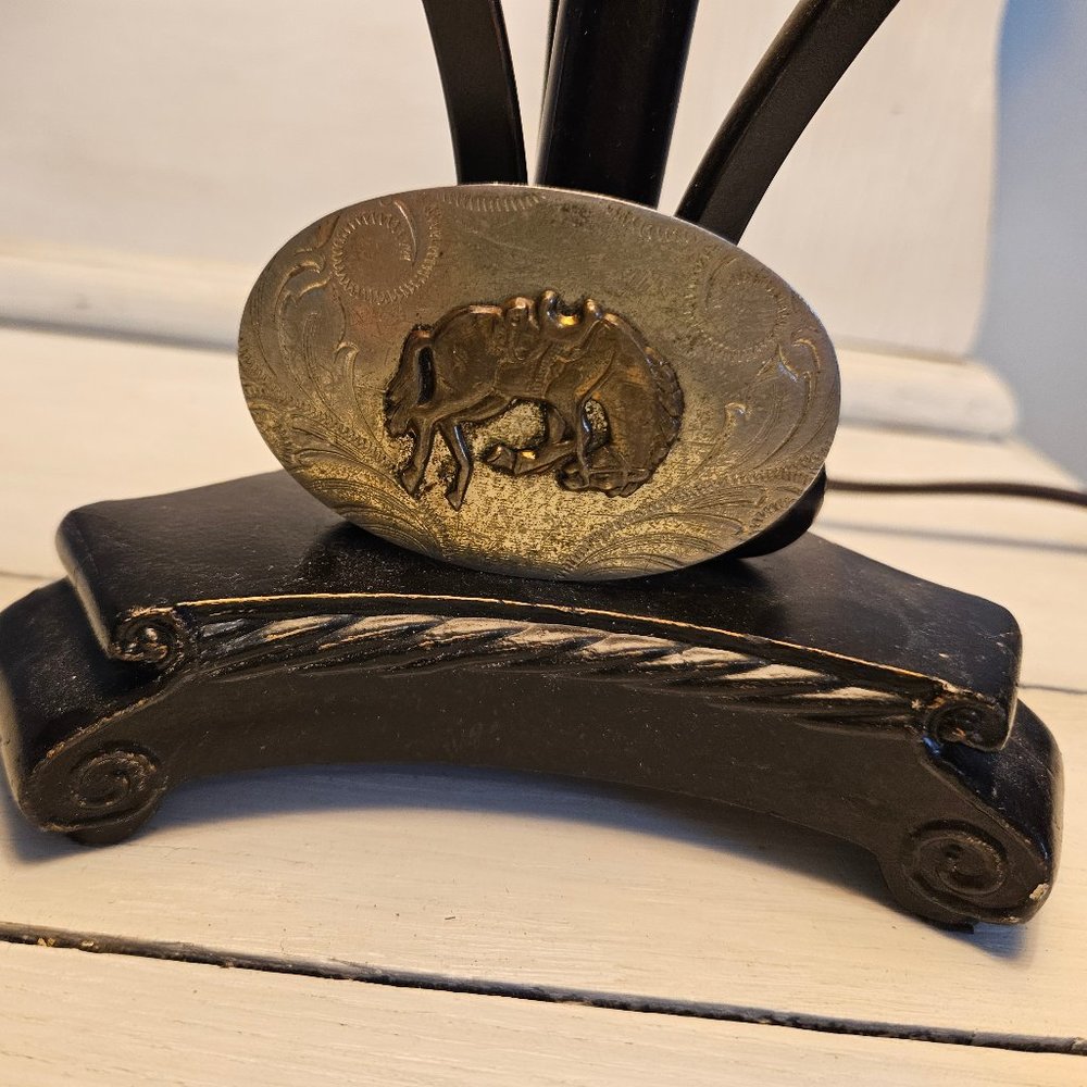 Vintage Lyntone Co. Bucking Horse Nickel Silver Two-Tone Belt Buckle